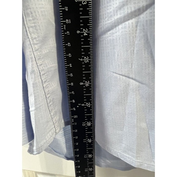 Burberry London Mens Plaid Dress Shirt Blue Checkered Button Size 17 R - Picture 6 of 6